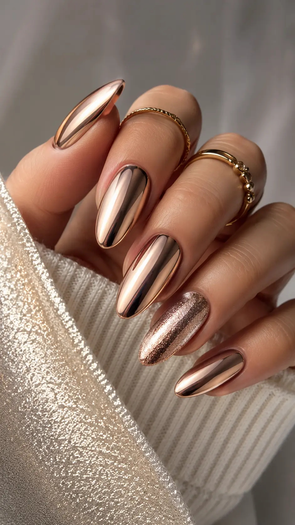 Metallic Shine nail design