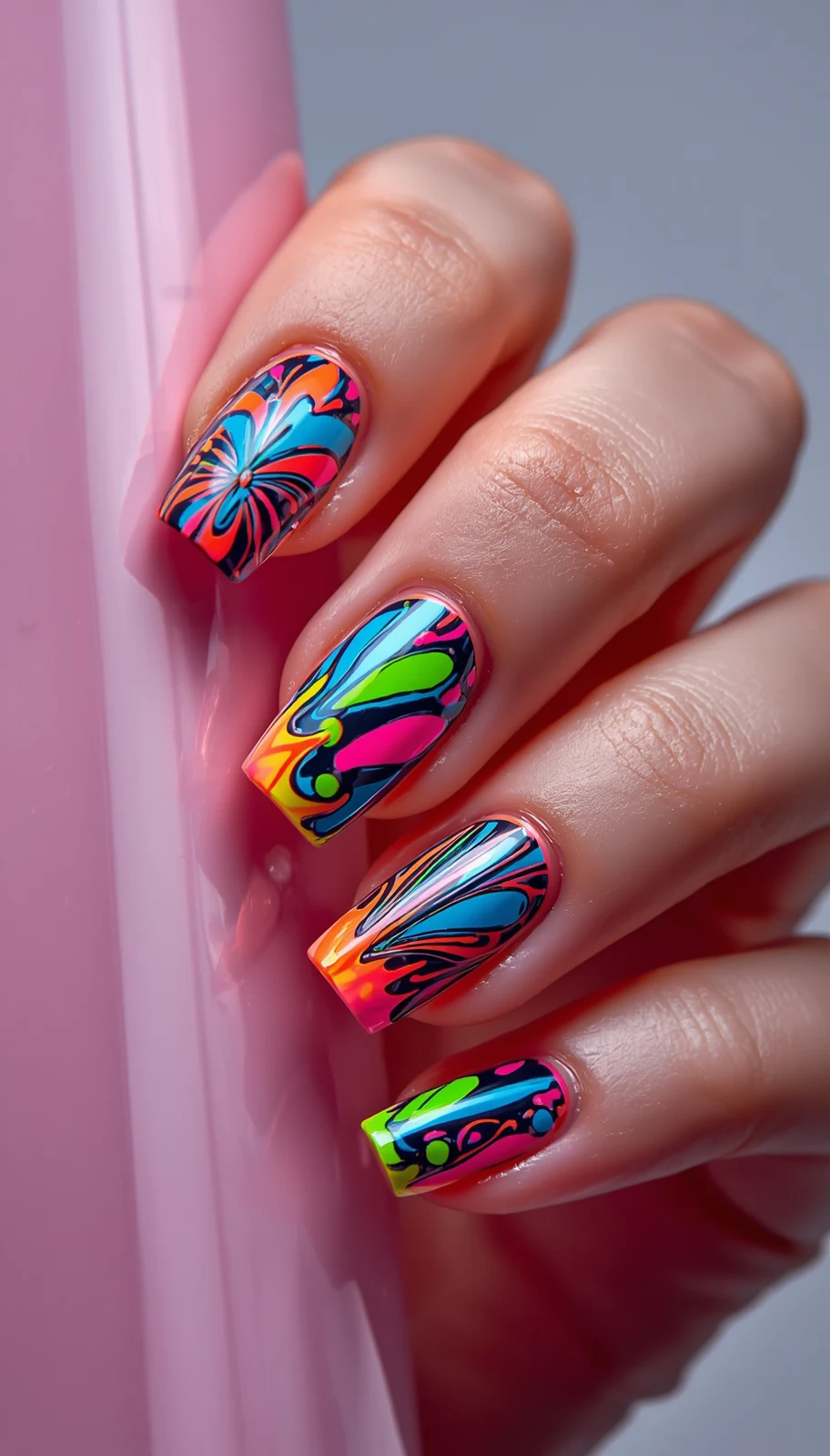 Neon Pop nail design