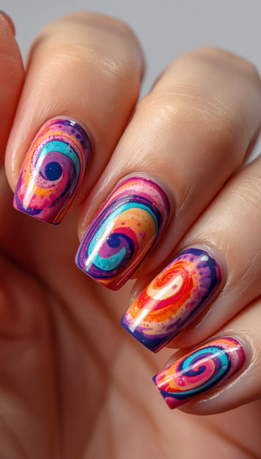Swirl Art nail design