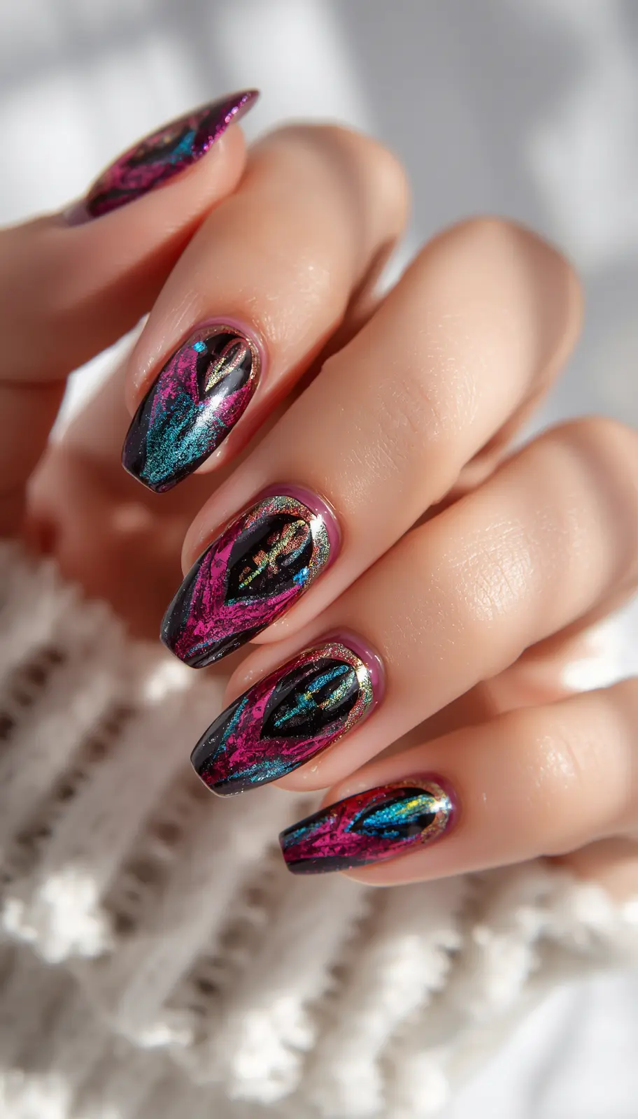 Cat Eye Magnetic nail design