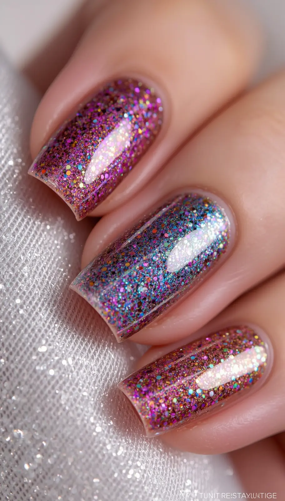 Foil Fleck nail design