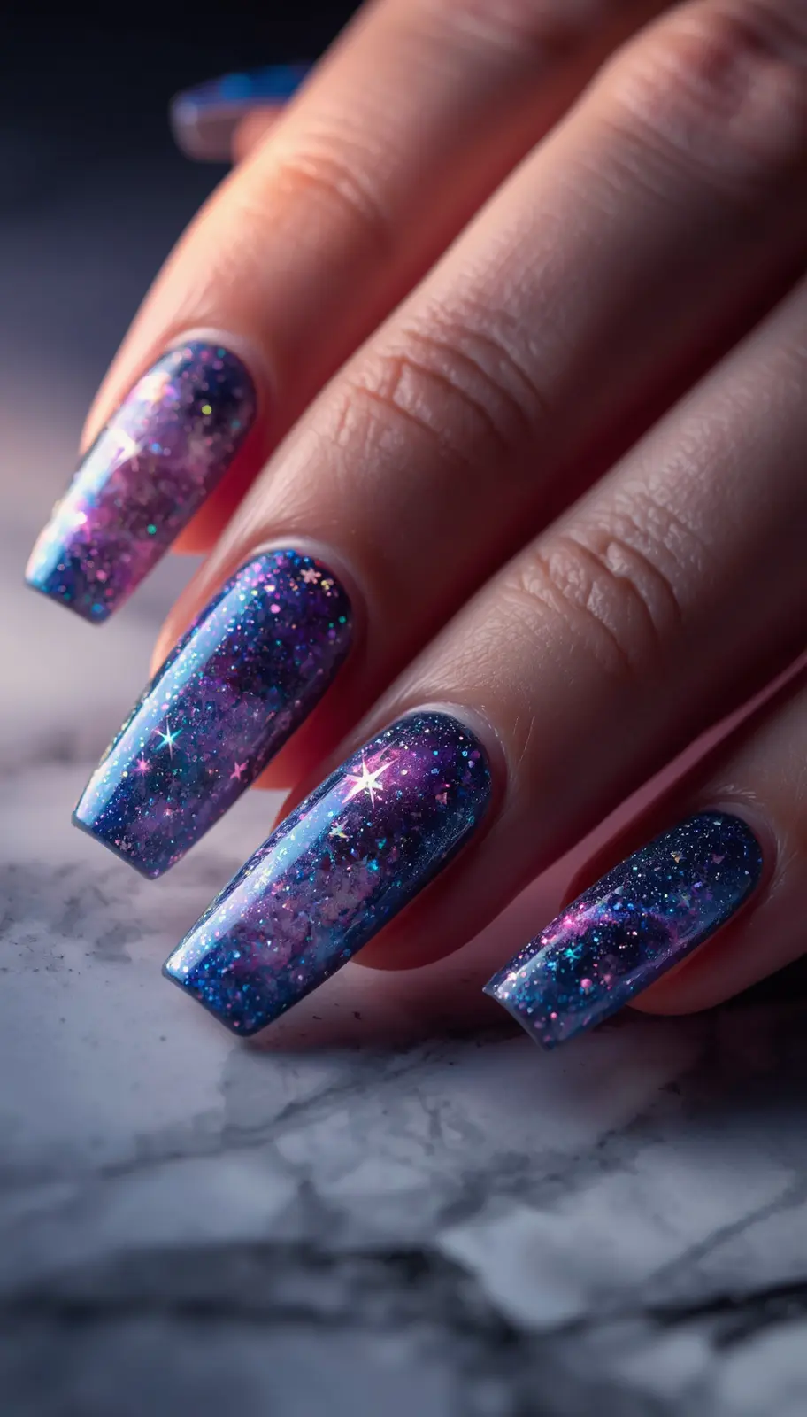 Galaxy Sparkle Nails