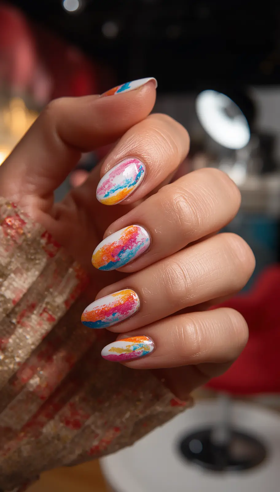 Watercolor Blend nail design