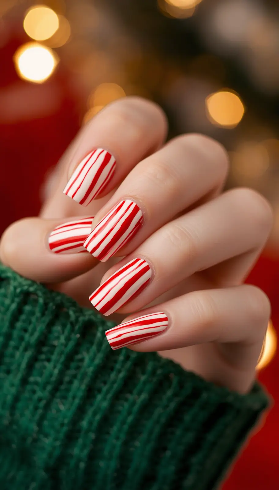 Candy Cane Stripe Nails