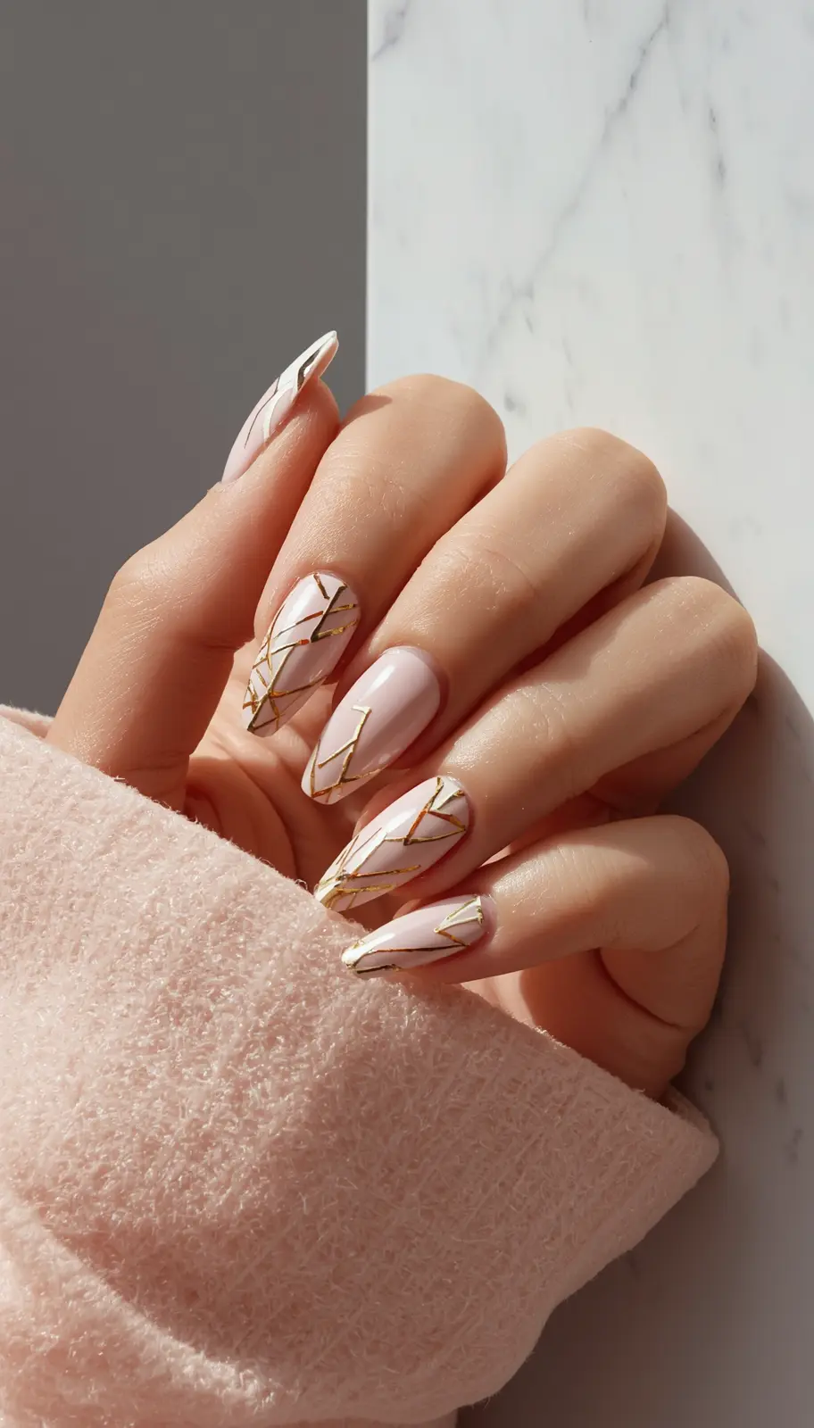 Geometric Line nail design