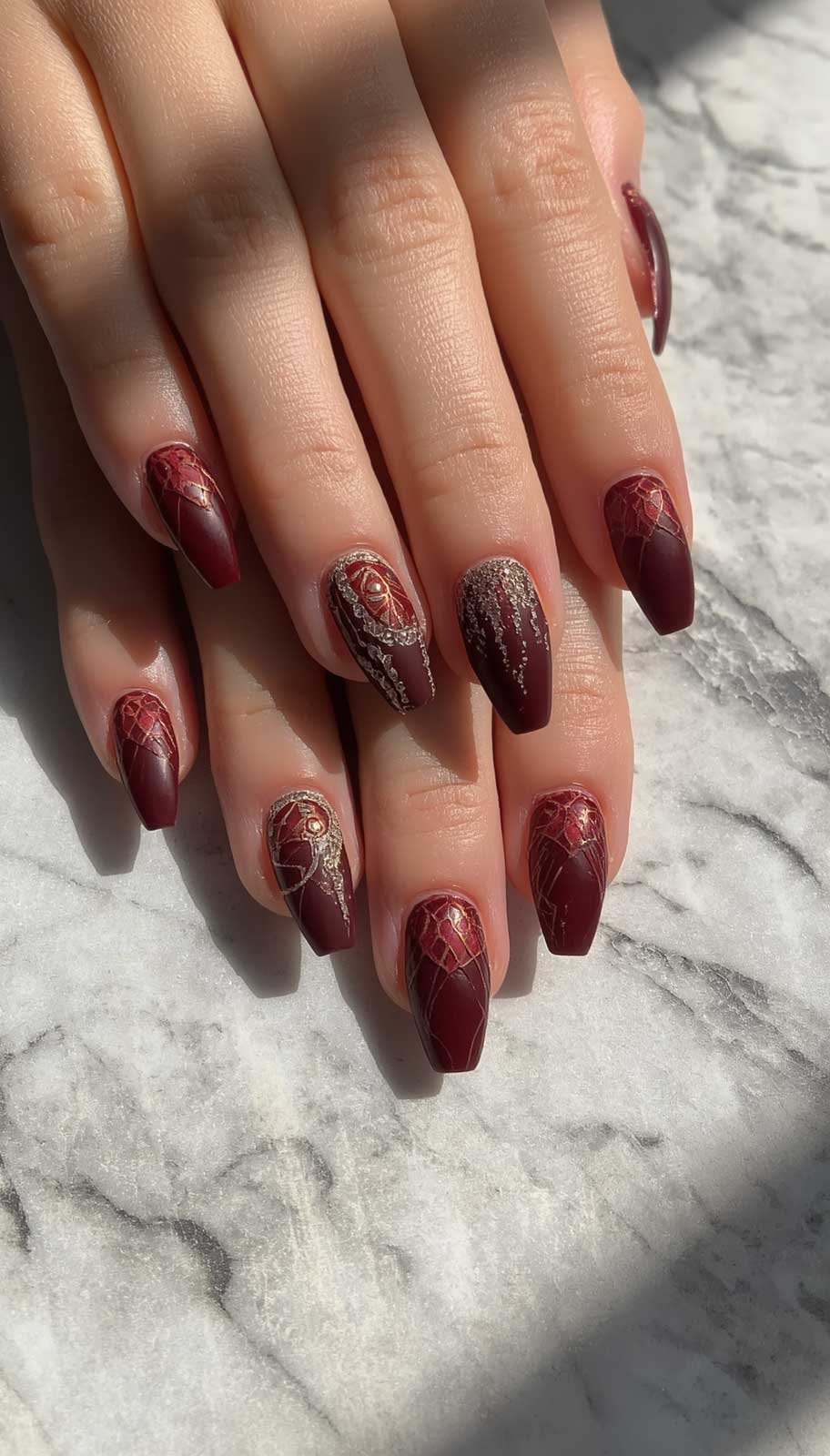 Velvet Matte nail design