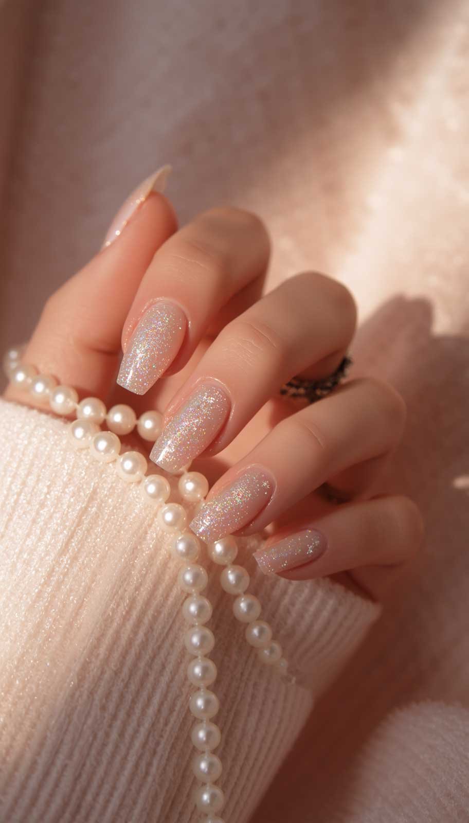 Pearl Shimmer nail design
