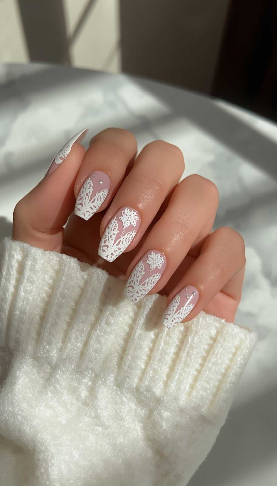 Milky White Nails
