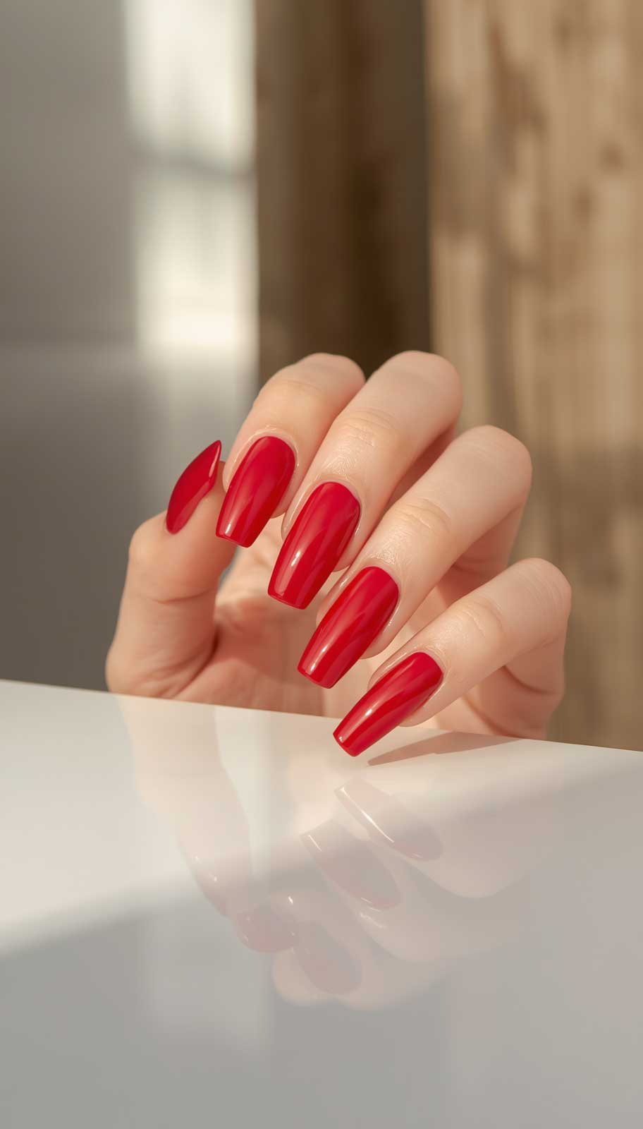 Ruby Red Gloss nail design