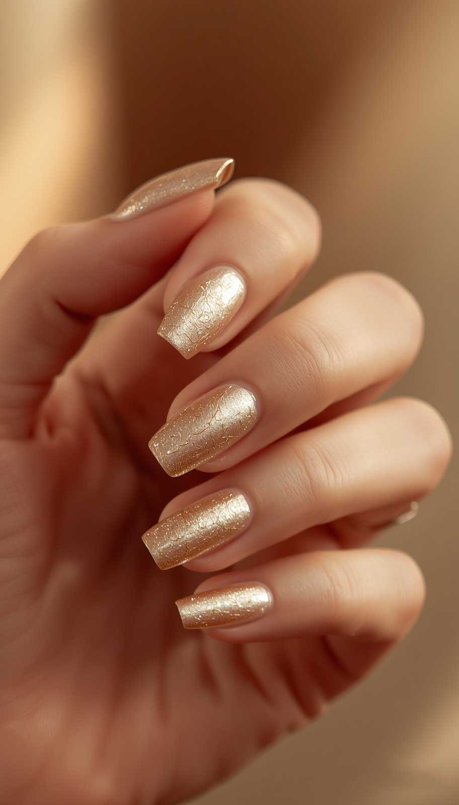Champagne Gold nail design